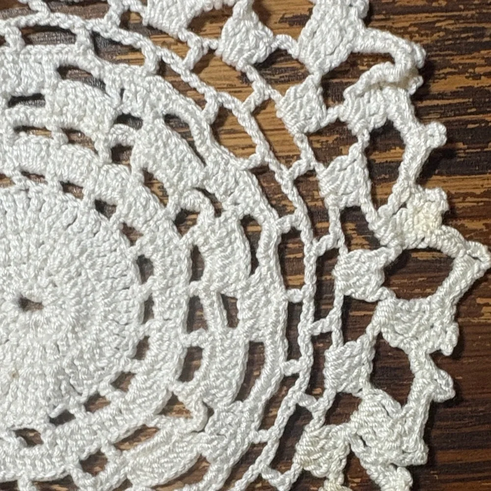 Elegant Cream Crochet Doily Furniture Cover